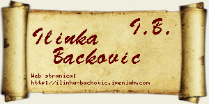 Ilinka Backović vizit kartica